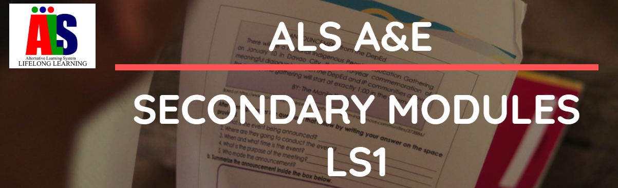 Junior High School ALS Program | ALS-CAHS LEARNING PORTAL